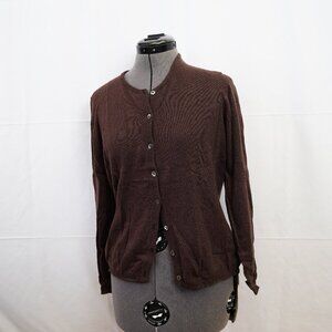 Hawick of Scotland CashmereRED Brown cardigan. size-4